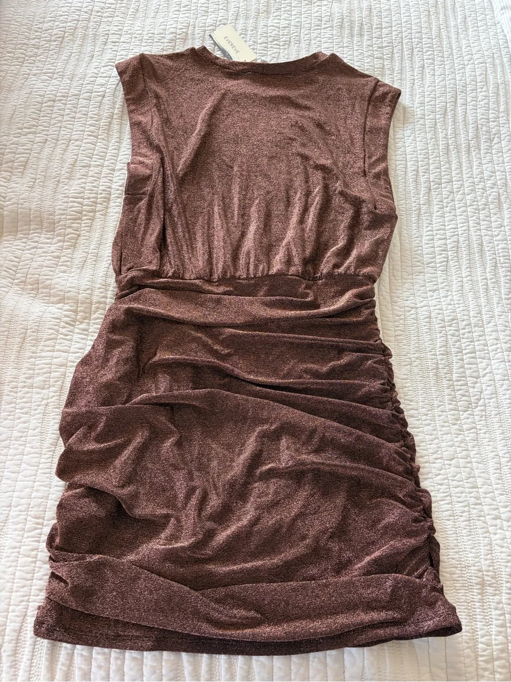 Evereve Sparkle Ruched Sheath Dress - Dusty Pink